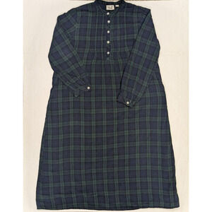 L.L. Bean Plaid Nightgown - Blue and Green